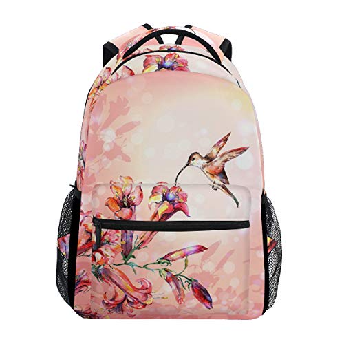 School Backpacks Colibri and Flowers Student Backpack Big for Girls Kids Elementary School Shoulder Bag Bookbag von SKYDA