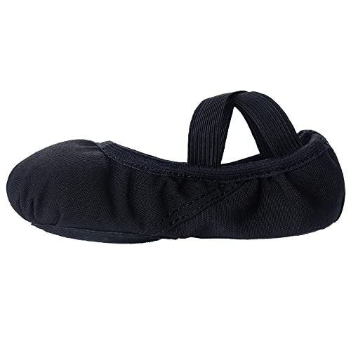 SKYSOAR Ballettschuhe Tanzschuhe Gymnastik Yoga Schuhe Split Sole Leder Wohnungen für Mädchen Damen Kinder und Erwachsene, Schwarz, 34 EU von Tancefair