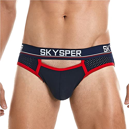 SKYSPER Herren Jockstrap Athletic Supporter für Herren Sexy Jockstrap Herrenunterwäsche, 25SK-Blau, Large von SKYSPER