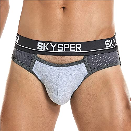 SKYSPER Herren Jockstrap Athletic Supporter für Herren Sexy Jockstrap Herrenunterwäsche, 25SK-Grau, Large von SKYSPER