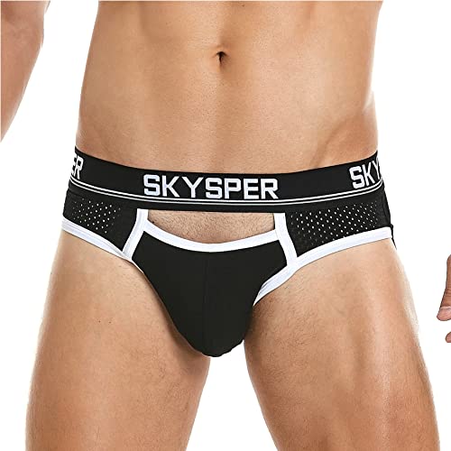 SKYSPER Herren Jockstrap Athletic Supporter für Herren Sexy Jockstrap Herrenunterwäsche, 25SK-Schwarz, Small von SKYSPER