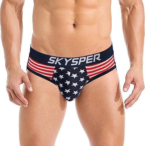 SKYSPER Jockstrap Athletic Supporters für Männer Jock Strap Männliche Unterwäsche Herren Tanga Jockstrap Unterwäsche, M01-blau, X-Large von SKYSPER