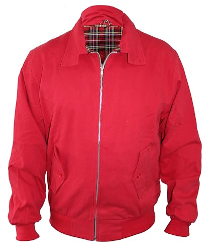 Skytex UK Harrington-Jacke Klassisch/Retro/Mod, in 10 Farben erhältlich, Größen XS-8XL Gr. Large, rot von SKYTEX UK