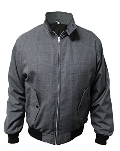 Skytex UK Harrington-Jacke Klassisch/Retro/Mod, in 10 Farben erhältlich, Größen XS-8XL Gr. XL, POW Check Charcoal von SKYTEX UK