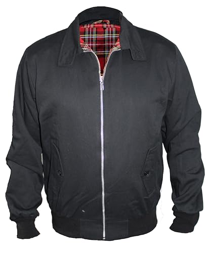 Skytex UK Harrington-Jacke Klassisch/Retro/Mod, in 10 Farben erhältlich, Größen XS-8XL Gr. XL, schwarz von SKYTEX UK