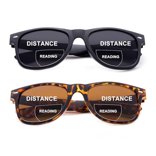 SKYWAY 2-Pack Bifokale Lesesonnenbrille für Damen Herren, Modische Klassische Lesebrille mit Federscharnier, UV400 Schutz, +1.0,Schwarz+Schildpatt SKYWAY 2-Pack Bifokale Lesesonnenbrille für Damen Herren, Modische Klassische Lesebrille mit Federscharnier, UV400 Schutz, +1.0,Schwarz+Schildpatt von SKYWAY