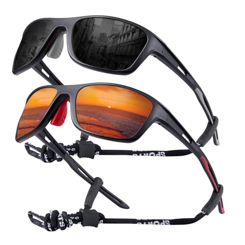 SKYWAY Sonnenbrille Herren Polarisiert, Sport Sonnenbrille Fahrradbrille Herren Damen für Laufen Angeln Fahrrad Golfen UV400-Schutz von SKYWAY