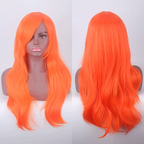 Halloween Fashion Christmas Party Dress Up Wig Cos Anime Wig 70Cm Long Curly Hair Cosplay Color Stage Headgear Color: Orange Gold K048-15 von SKYXD