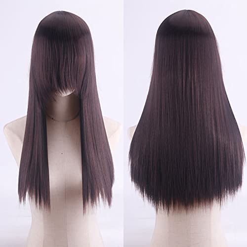 Halloween Fashion Christmas Party Dress Up Wig Cosplay Anime Wig High Temperature Silk Rose Net Colorful 60Cm Thickening Long Straight Hair Color:Zf60-11 Thickening von SKYXD