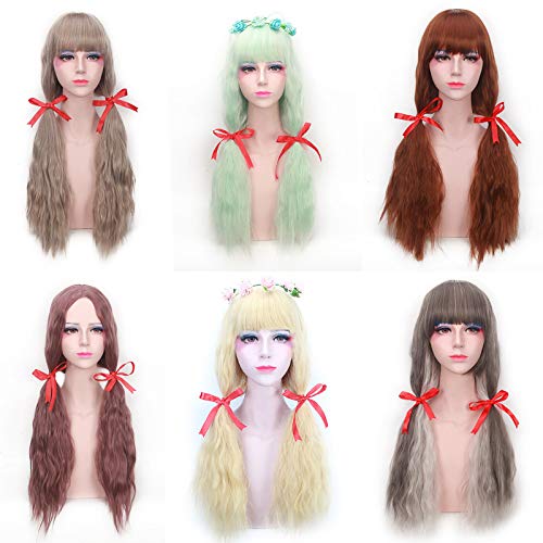 Halloween Fashion Christmas Party Dress Up Wig Female Air Bangs Corn Perm Wig Set Wig Fluffy Cos Corn Perm Curly Hair Color:Pl-307-1 von SKYXD