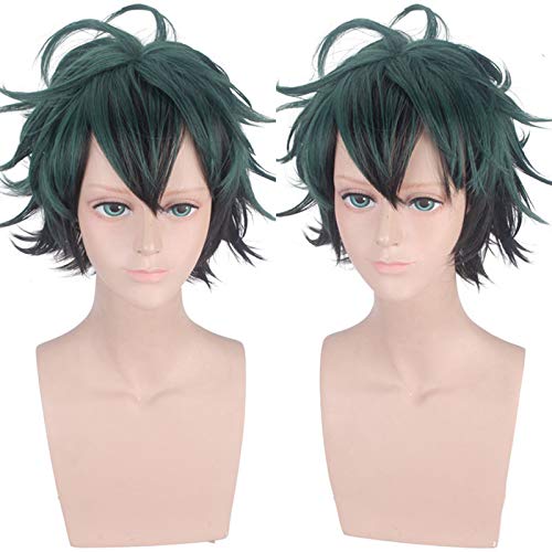 Halloween Fashion Christmas Party Dress Up Wig Green Valley Ikuhisa Cos Wig Black Green Gradient Curly Style Anti-Warping von SKYXD
