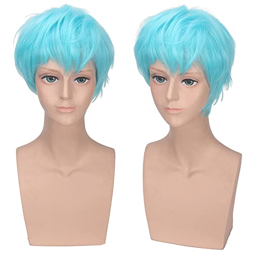 Halloween Fashion Christmas Party Dress Up Wig Master Shengda Korean Version Of Bigbang Choi Shengxian Top With The Same Style Of Liuhai Blue Fluffy Short Hair Men'S Wig von SKYXD