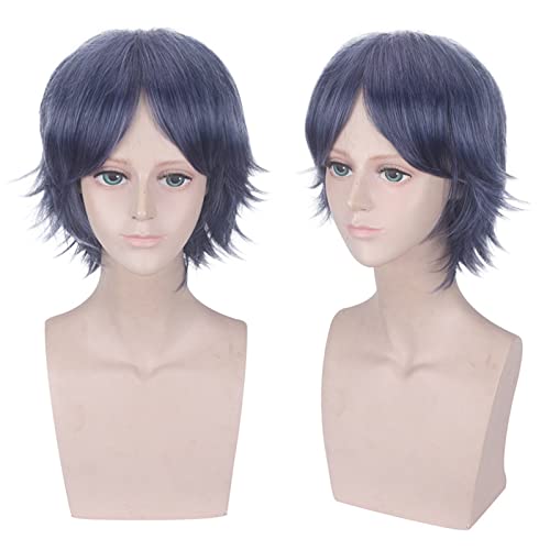 Halloween Fashion Christmas Party Dress Up Wig The Prince Of Tennis Ice Emperor Relic Department Jing Wu Gray Purple Mid-Point Liu Hai Turned Up Short Hair Cos Wig von SKYXD