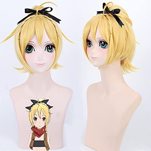 Wig for Perfect for everyday parties Zero-Based Life In Another World Ferut Yellow Ponytail Cos Anime Wig von SKYXD