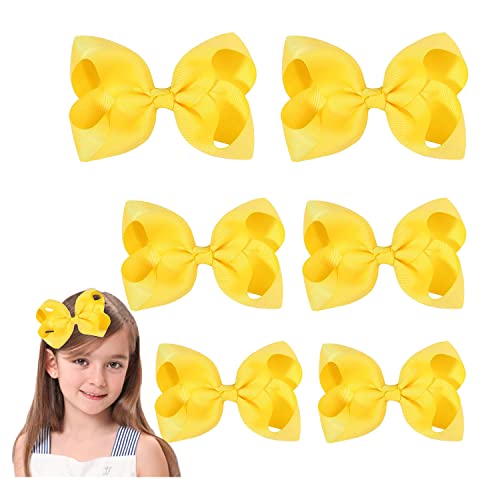Yellow Hair Bow For Girls and Toddler - 6 pcs Yellow bows clips 6 inch ×2, 4 inch ×2, 3 inch ×2 Yellow Hair Bow For Girls and Toddler - 6 pcs Yellow bows clips 6 inch ×2, 4 inch ×2, 3 inch ×2 von SKYii