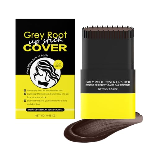 2-in-1-Haarfarbenstift und Kamm, temporärer weißer Haarfarben-Abdeckstift, wasser- und schweißfestes Ansatz-Ausbessern für Frauen und Männer, bequemes Ausbessern (Dark Brown 1pcs) von SKZKK