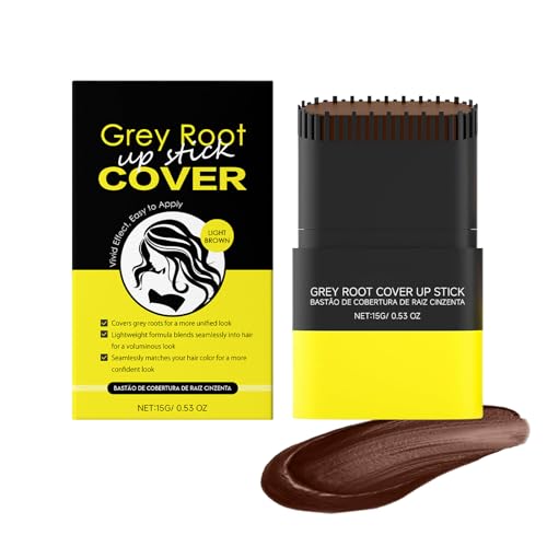 2-in-1-Haarfarbenstift und Kamm, temporärer weißer Haarfarben-Abdeckstift, wasser- und schweißfestes Ansatz-Ausbessern für Frauen und Männer, bequemes Ausbessern (Light Brown 1pcs) von SKZKK