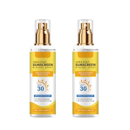 Kopfhautschutzspray Sonnenschutz LSF 30, After Sun Spray UV-Haarschutz, Sonnenschutz für Haar und Kopfhaut, leichte Textur, erfrischend und nicht fettend, mild formuliert (2pcs) von SKZKK