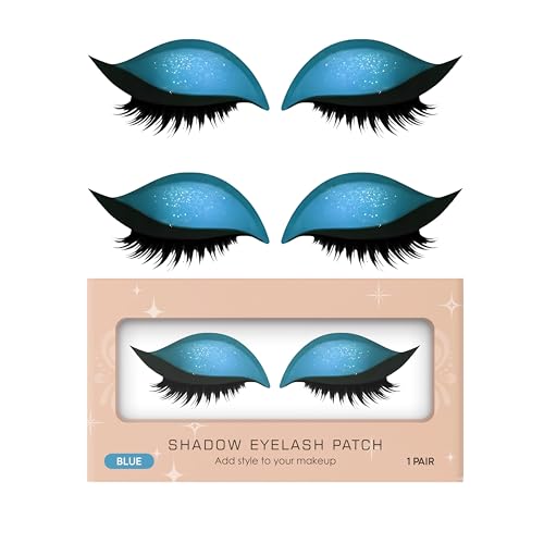 Lazy Eyeshadow Wimpernpatch, 3D wiederverwendbare Augen-Make-up-Aufkleber, 2-in-1 Lidschatten & falsche Wimpern Patch, schnelles Make-up universell für alle Hauttypen (Blue 2Pcs) von SKZKK