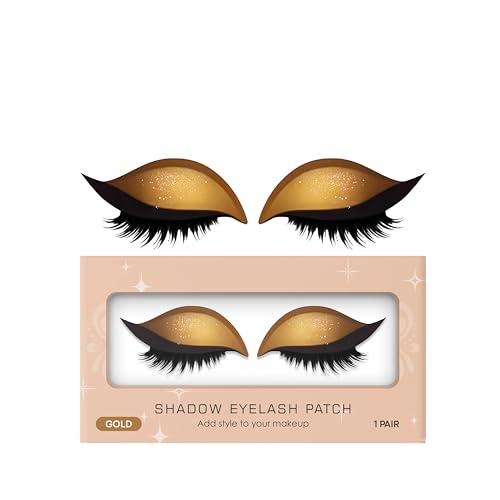 Lazy Eyeshadow Wimpernpatch, 3D wiederverwendbare Augen-Make-up-Aufkleber, 2-in-1 Lidschatten & falsche Wimpern Patch, schnelles Make-up universell für alle Hauttypen (Gold 1Pcs) von SKZKK