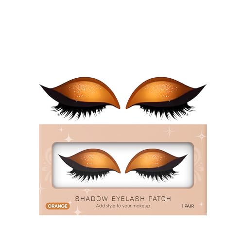 Lazy Eyeshadow Wimpernpatch, 3D wiederverwendbare Augen-Make-up-Aufkleber, 2-in-1 Lidschatten & falsche Wimpern Patch, schnelles Make-up universell für alle Hauttypen (Orange 1Pcs) von SKZKK