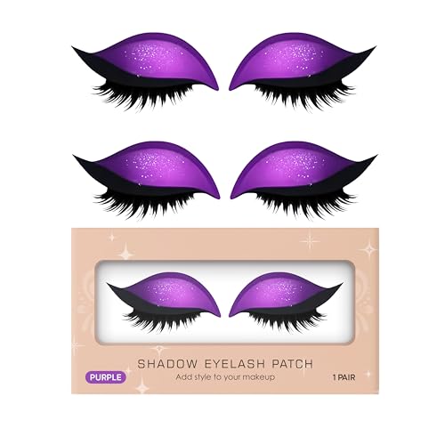 Lazy Eyeshadow Wimpernpatch, 3D wiederverwendbare Augen-Make-up-Aufkleber, 2-in-1 Lidschatten & falsche Wimpern Patch, schnelles Make-up universell für alle Hauttypen (Purple 2Pcs) von SKZKK