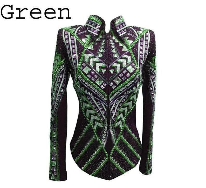 Schwarze Basis Western Show Jacke, Reitjacke, Glasstein Stretch Stoff Elegante Reiter-Pferdejacke Schwarze Basis Western Show Jacke, Reitjacke, Glasstein Stretch Stoff Elegante Reiter-Pferdejacke von SKshowTimeApparel