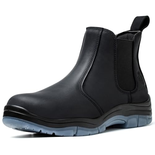 SL-Saint Composite/Steel Toe Chelsea Arbeitsschuhe Konstruktion Isolierte Sicherheitsschuhe 6'' (Schwarzer Stahlzeh, Erwachsene, Herren, 46, Numerisch, EU Schuhgrößensystem, Breit) von SL-Saint
