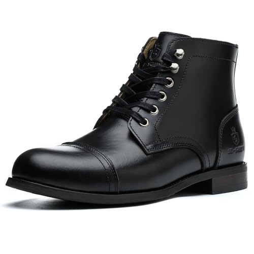 SL-Saint Handgemachte weiche Zehe Herren Klassische Stiefel Wasserdicht-Leder Kuhfell/Wolle Mode Winterschuhe (Schwarz Lederfutter, Erwachsene, Herren, 41.5, Numerisch, EU Schuhgrößensystem, M) von SL-Saint