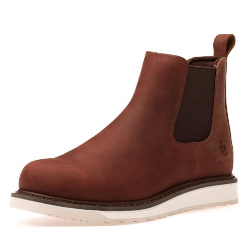 SL-Saint Handmade Soft Toe Chelsea Stiefel Für Männer Klassische Mode Echte Good-year-Welted Vollkornleder Knöchel (Braun, Erwachsene, Herren, 41.5, Numerisch, EU Schuhgrößensystem, Breit) von SL-Saint