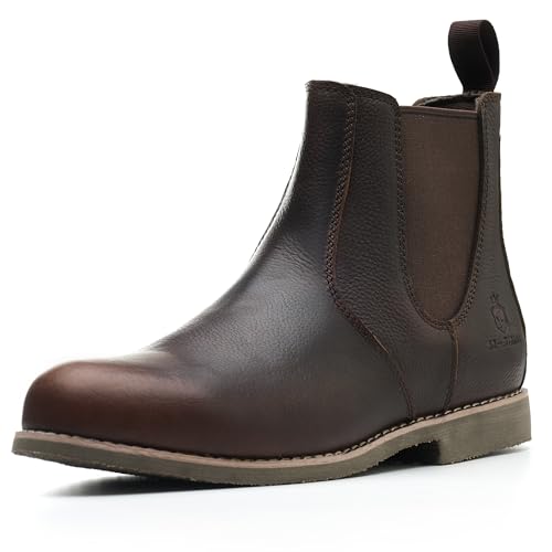 SL-Saint Herren Handgefertigte Klassische Chelsea-Stiefel Aus Echtem Rindsleder Slip On Mode (DunkelBraun Lederfutter, Erwachsene, Herren, 42.5, Numerisch, EU Schuhgrößensystem, M) von SL-Saint
