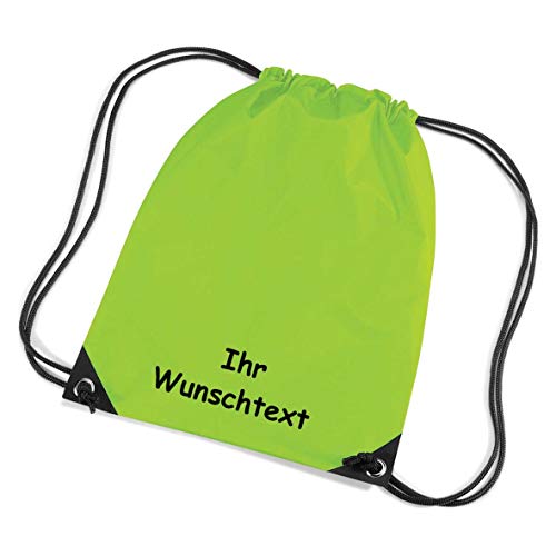 * Turnbeutel Sportbeutel Schuhbeutel Schwimmbeutel * Bestickt mit Namen/Wunschtext * 45x33 cm * (grün) von SL-Store GbR