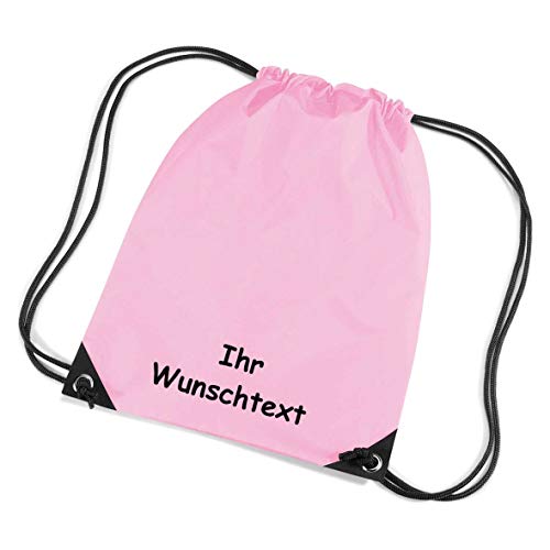 * Turnbeutel Sportbeutel Schuhbeutel Schwimmbeutel * Bestickt mit Namen/Wunschtext * 45x33 cm * (rosa) von SL-Store GbR
