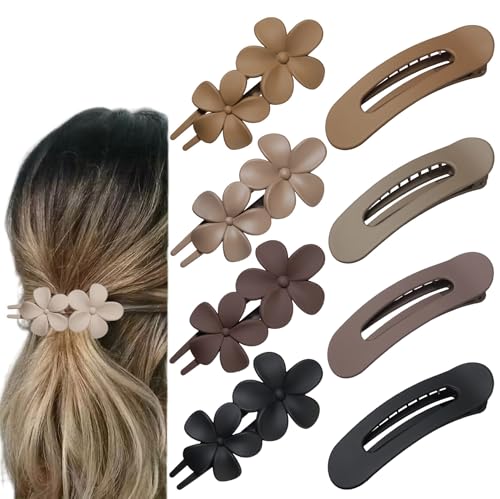 Flache Haarklammern, matte Blumen-Haarspangen und flache Clips, 2 Stile, Strand, tropische Party, starker Halt, Kiefer-Haarspangen für Frauen und Mädchen, dünn, dick, lockig, glatt, Haar-Accessoires, Flache Haarklammern, matte Blumen-Haarspangen und flache Clips, 2 Stile, Strand, tropische Party, starker Halt, Kiefer-Haarspangen für Frauen und Mädchen, dünn, dick, lockig, glatt, Haar-Accessoires, von SL Sursarbelor