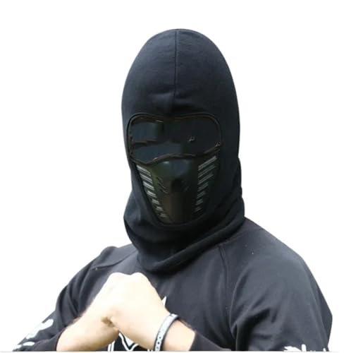 SLAHAJ Sturmhaube Sturmhauben Winter warme Fleece-Mütze Motorrad Radfahren Vollgesichtsmaske staubdicht Winddicht Gesichtsabdeckung Halswärmer Helm Skimaske(Style3 Black) von SLAHAJ