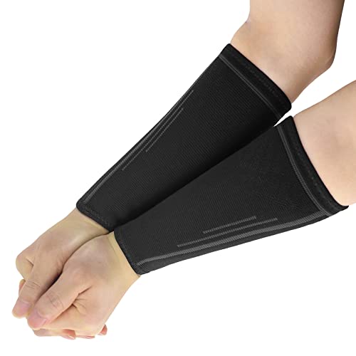 SLAKOZYT Volleybal Armschoner für Damen oder Herren,Volleyball-Armstulpen,Volleyball Arm Sleeves Passing Unterarm Ärmel,Volleyball Zubehör,Sport-Handgelenkstütze 1 Paar (Schwarz, L) von SLAKOZYT