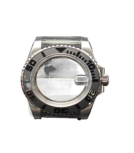 SLAVIK 40-mm-Gehäuse Herrenuhrenteile Edelstahl Saphirglas Daytona Yacht-Master Kompatibel mit Nh35 Nh36 ETA 2824 Miyota 8215 Uhrwerk (Color : Silver 2, Size : Miyota 8215 Movement) von SLAVIK