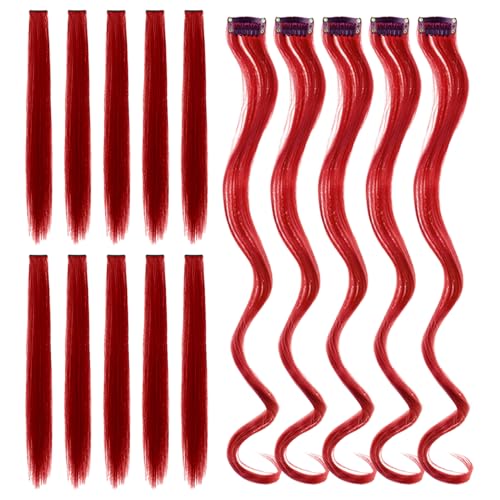 15 Haarverlängerungs-Perücken, Clip-On-Haarverlängerungen, Party-Haardekorationen, Damen-Perücken-Haar-Accessoires, Mädchen-Perücken von SLAXJNE