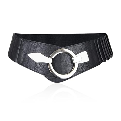 1 Stück Damengürtel, Elastischer Breiter Gürtel, Silberner Schnallengürtel, Kleidergürtel, Cinch-Gürtel von SLAXJNE