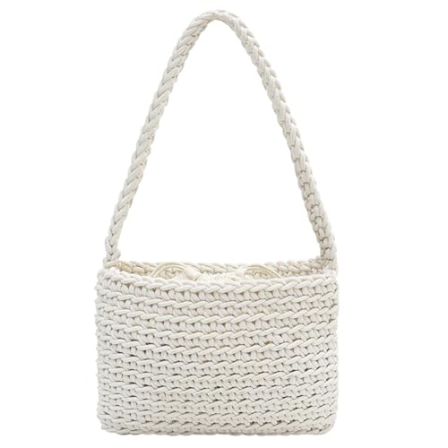 SLAXJNE 1 Stück Gewebte Damentasche, Modische Einfache Tasche, Süße Handtasche, Mini-Achseltasche, Gestrickte Umhängetasche, Strandtasche, Trageaccessoires von SLAXJNE