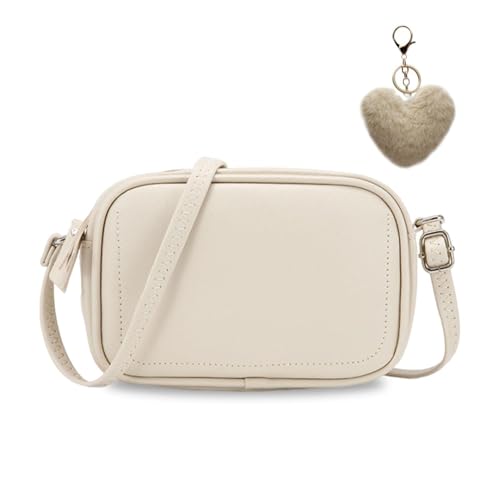 SLAXJNE 1 Umhängetasche, 1 Herzanhänger, Umhängetasche Mit Langem Schultergurt, Modische Pendlertasche, Quadratische Tasche Mit Großem Fassungsvermögen, Damen-Einkaufstasche von SLAXJNE