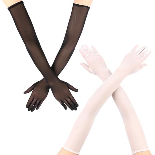 SLAXJNE 2 Paar Fäustlinge, Tüllfäustlinge, Performance-Kostümärmel, Elastische Fäustlinge, Bekleidungszubehör von SLAXJNE