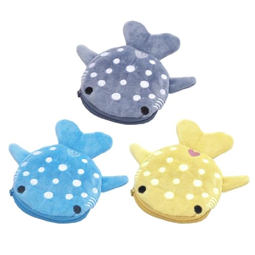 SLAXJNE 3-Teilige Geldbörse, Damen-Haifisch-Geldbörse, Münzbörse, Tragbare Geldbörse, Süße Cartoon-Geldbörse von SLAXJNE