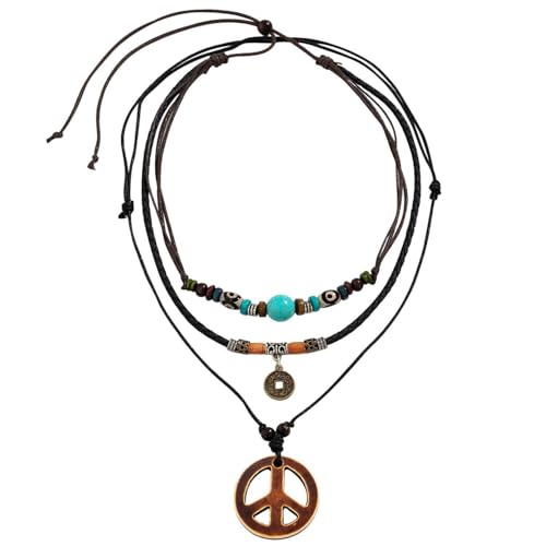 SLAXJNE Set Aus 2 Vintage-Halsketten, Surf-Ketten, Surfer-Halsketten Für Frauen, Boho-Halsketten, Türkis-Halsketten, Holzperlen-Halsketten, Strand-Stil-Halsketten SLAXJNE Set Aus 2 Vintage-Halsketten, Surf-Ketten, Surfer-Halsketten Für Frauen, Boho-Halsketten, Türkis-Halsketten, Holzperlen-Halsketten, Strand-Stil-Halsketten von SLAXJNE