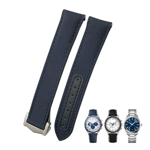 19 mm 20 mm 21 mm hohe Dichte Nylon -Leinwand gekrümmte Ende Watchband Fit für Omega Seamaster 300 AT150 Speedmaster Longines Uhrengurt von SLCHJX