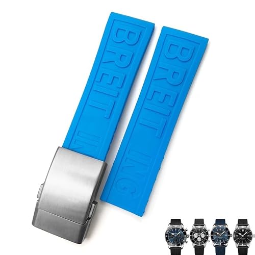 20mm 22mm 24mm weiches Gummiband für Breitling Avenger Navitimer Silikon Watchband wasserdichte Armbänder Uhrenarmband, 24mm von SLCHJX