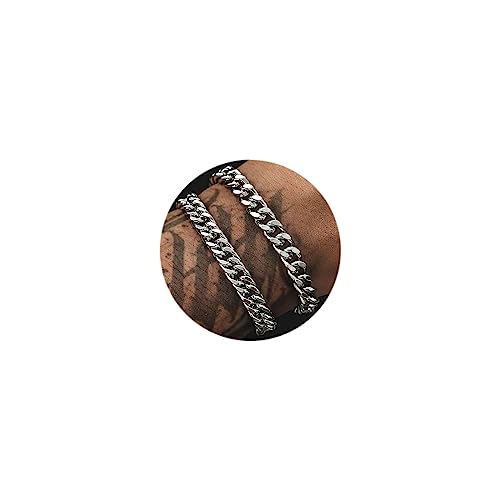 2pcs Edelstahlarmbänder für Männer Gold Silber Kubanglied Figaro Seilkette Armband Set Bordsteine Breite Robust 2pcs Edelstahlarmbänder für Männer Gold Silber Kubanglied Figaro Seilkette Armband Set Bordsteine Breite Robust von SLCHJX