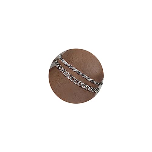 2pcs Edelstahlarmbänder für Männer Gold Silber Kubanglied Figaro Seilkette Armband Set Bordsteine Breite Robust 2pcs Edelstahlarmbänder für Männer Gold Silber Kubanglied Figaro Seilkette Armband Set Bordsteine Breite Robust von SLCHJX