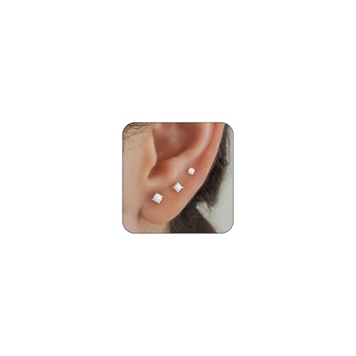 3 Paare 14K Gold Bolzenohrringe für Frauen Hypoallergene 925 Sterling Silber Post Zierzweigs Silberknorpel Tragus Ohrringe Stapel Set Trendy Small Diamond Heart Multipler Piercing -Schmuck für Männer 3 Paare 14K Gold Bolzenohrringe für Frauen Hypoallergene 925 Sterling Silber Post Zierzweigs Silberknorpel Tragus Ohrringe Stapel Set Trendy Small Diamond Heart Multipler Piercing -Schmuck für Männer von SLCHJX