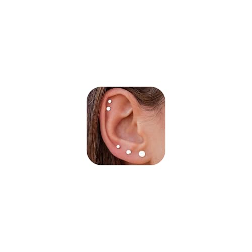 5 Paar flache Rückenohrringe Stift Gold Fadenloser Tragus -Knorpel für Frauen Männer 925 Sterling Silber Post 14k Gold hypoallergene Ohrring -Set für mehrere durchdringende Nasenmedusa Piercing von SLCHJX